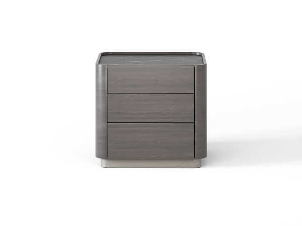 Прикроватная тумба RAGGIO2 3 ящика орех cedar/шампань/черная