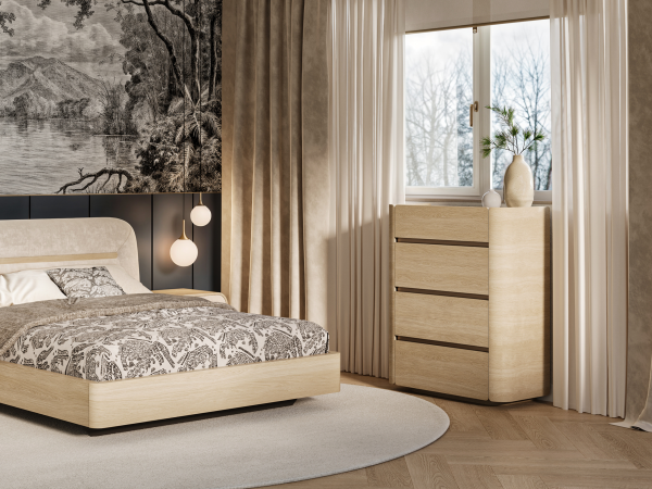 Комод 4 БОНИ дуб alpine/travertine cream