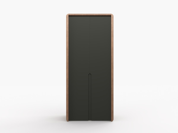 Шкаф 2-х дверный с врезными ручками орех/графит 4