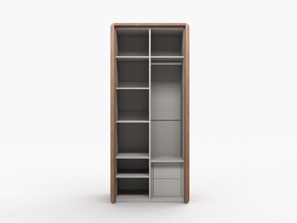 Шкаф 2-х дверный с врезными ручками орех/графит 4