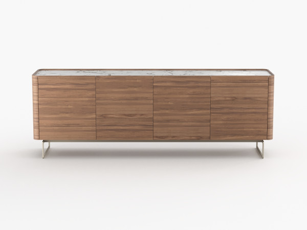 Тумба ТВ RAGGIO 4 двери с опорой орех/белая