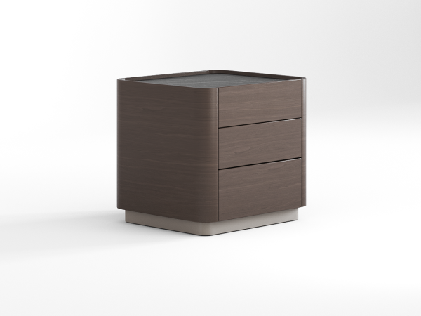 Прикроватная тумба RAGGIO2 3 ящика umbra/шампань/черная