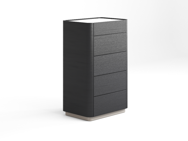 Комод 5 RAGGIO2 nero/шампань/белая