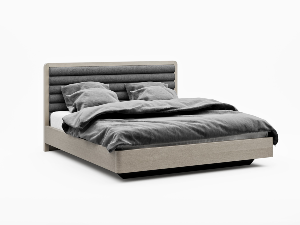 Шпонированная кровать высокая BELLA дуб ash brown