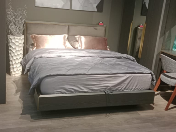 Кровать TESORRO grey stone/ясень choco 