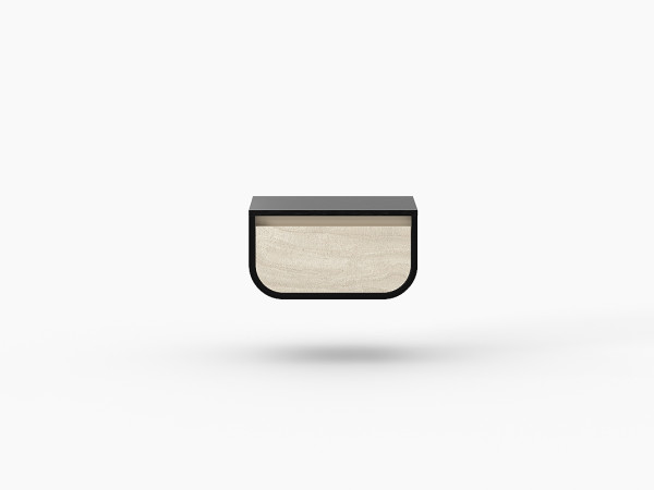 Прикроватная тумба навесная BONI | БОНИ ясень choco/travertine cream