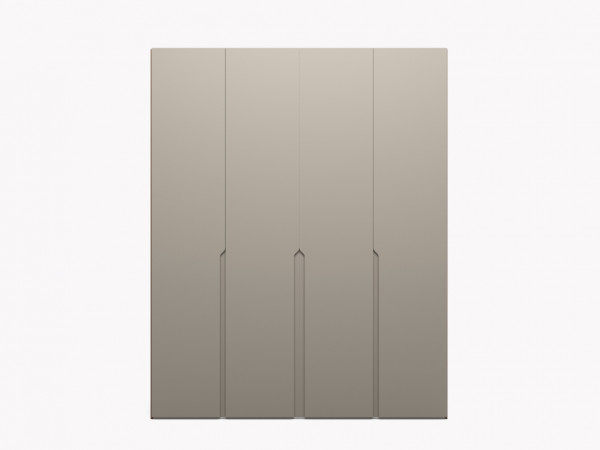 Шкаф 4-х дверный с врезными ручками орех/taupe