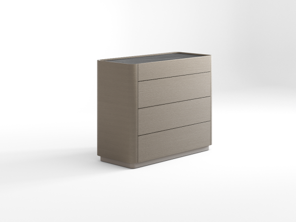 Комод 4 RAGGIO2 дуб ash brown/шампань/черный