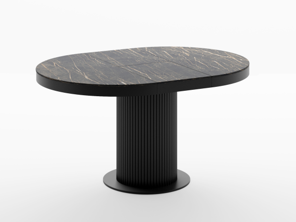 Стол обеденный раздвижной CARRBO 1100 керам. столешница черная/черный Стол обеденный раздвижной CARRBO 1100 керам. столешница черная/черный